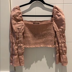 Reformation cropped long sleeve top